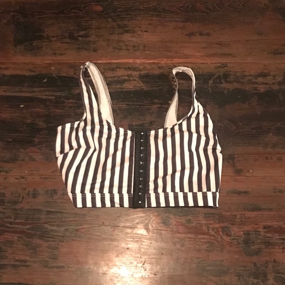 ASOS Striped Hook-and-Eye Swimsuit Top - Picture 3 of 4